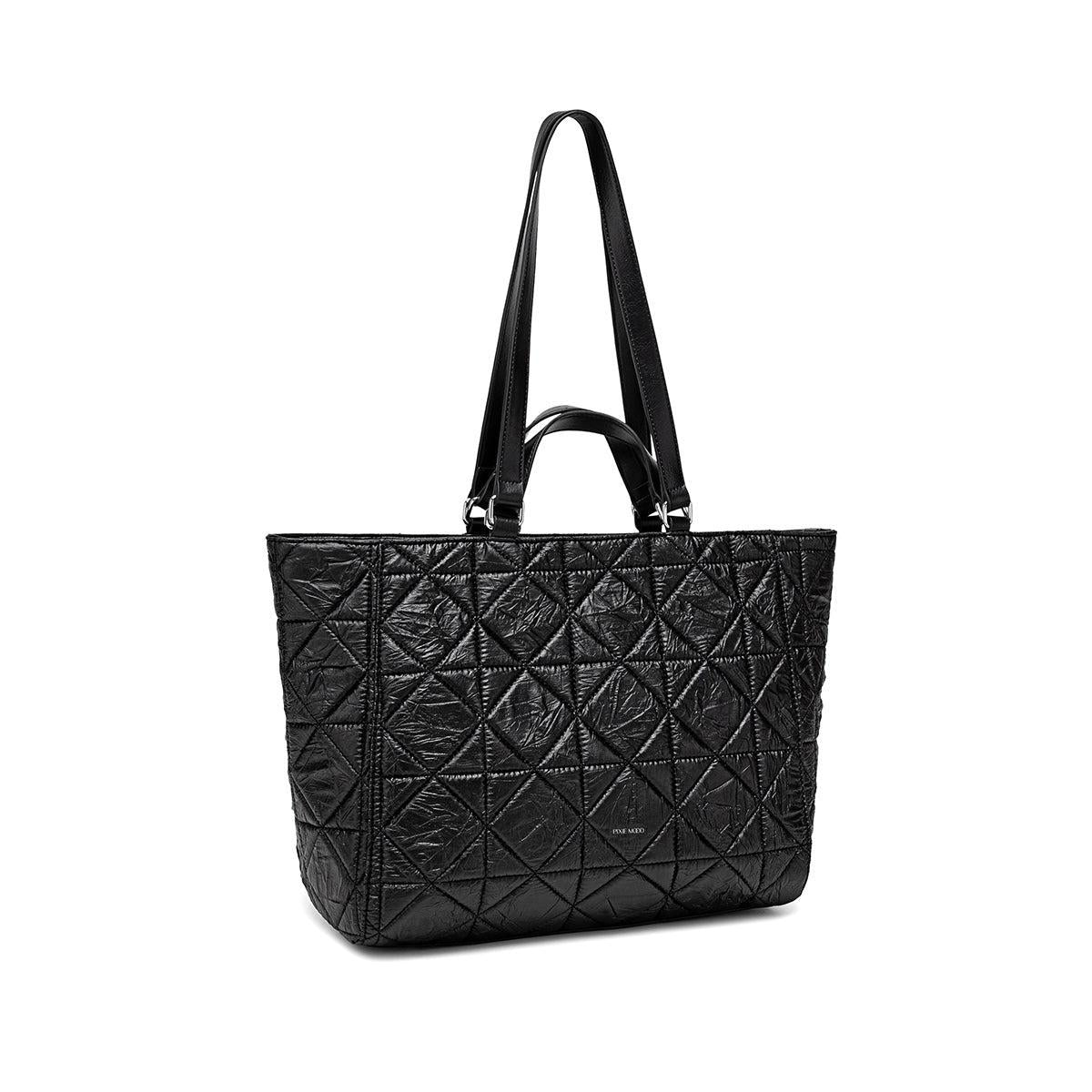 Brenda Nylon Tote | Black Quilted
